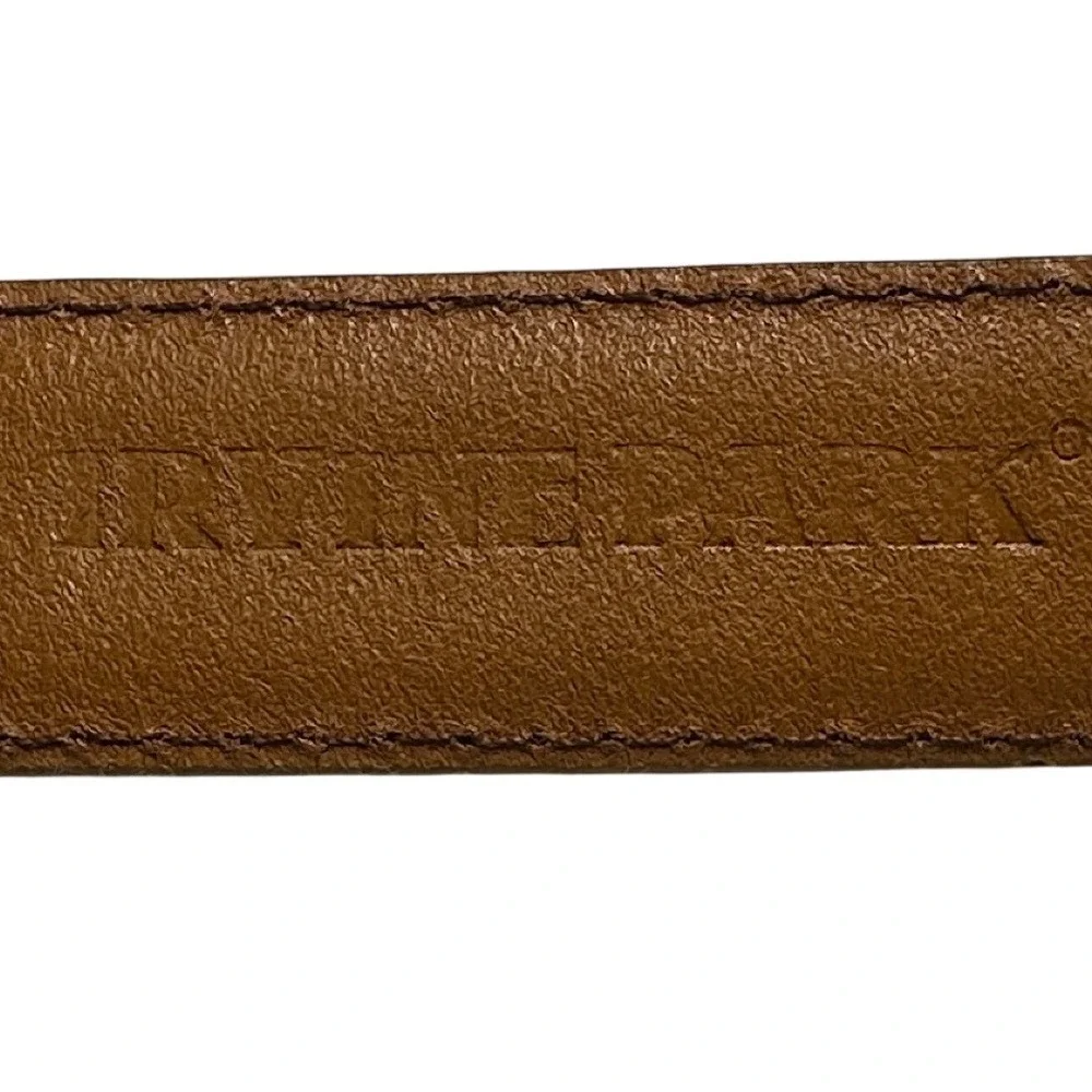 Irvine Park Mens Cognac‎ Ostrich Embossed Italian Leather Belt Gold Hardware 2XL